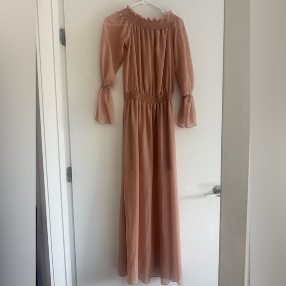 Show Me Your Mumu Pink Off Shoulder Boho Chic Maxi Dress Size XS - Picture 2 of 5